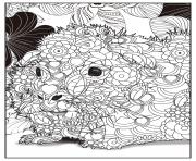 Coloriage chat mandala detaille adulte dessin