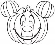 disney mickey mouse citrouille halloween dessin à colorier