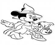 Coloriage mickey mouse dans une citrouille dessin