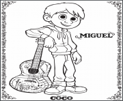 Miguel Coco Disney Film dessin à colorier