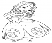 princesse sofia adore son lapin dessin à colorier
