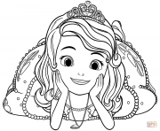 princesse sofia grand sourire dessin à colorier
