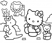 Hello Kitty Animaux Mignon dessin à colorier