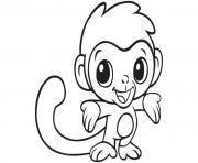 Coloriage singe qui marche cute animaux mignon dessin