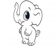 Coloriage elephant cute mignon animaux