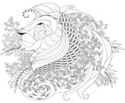 zentagle lion with floral elements adulte dessin à colorier