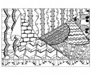 Coloriage mythical creature with tribal pattern adulte dessin