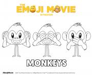 Monkeys emoji monde secret des emojis dessin à colorier