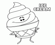 Coloriage ice cream emoji monde secret des emojis dessin