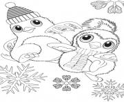 hatchimals hiver noel dessin à colorier