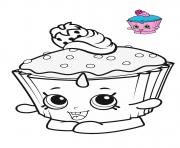 shopkins cupcake blue pink dessin à colorier
