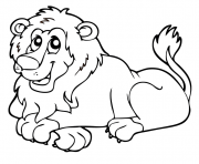 lion animaux sauvages de la jungle dessin à colorier