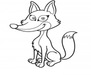 renard souriant animaux dessin à colorier