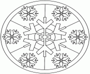 Mandala Noel Flocons de neiges dessin à colorier