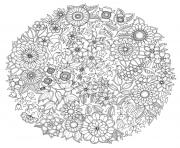 Coloriage mandala fleurs antistress adulte rosace de fleur dessin