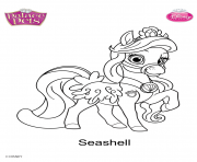 palace pets seashell disney dessin à colorier