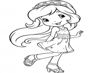 Coloriage fraisinette adore la danse dessin