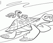 Marin avec des tortues dessin à colorier