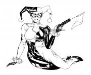 Coloriage Harley Quinn by Arkham Asylum dessin