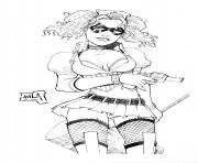 Coloriage Harley Quinn Kawaii Suicide Squad dessin