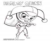 harley quinn cute cartoon dc entertainment dessin à colorier