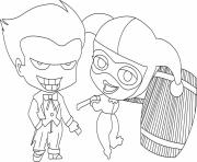Harley Quinn with Joker dessin à colorier