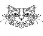 Coloriage chat lynx adulte animaux dessin