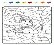 Coloriage magique sapin et renne de noel dessin