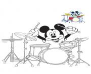 Coloriage Mickey assis dans un fauteuil surpris dessin