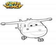 Coloriage Super Wings Jett Avion Rouge est genereux dessin
