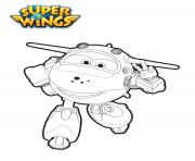 Coloriage super wings Grand Albert mode avion dessin