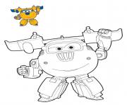 Super Wings Donnie mode robot dessin à colorier