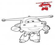 super wings Jett Robot dessin à colorier