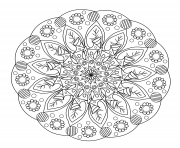 flowers mandala 2 dessin à colorier