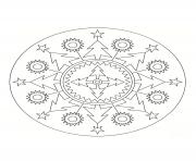 Coloriage cadeau flocons de neige et decorations de noel mandala dessin