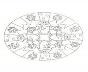 Coloriage sapin de noel mandala enfant facile dessin