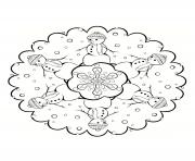 Coloriage flocon et decorations de noel mandala dessin
