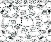 Coloriage pusheen the cat sleep pattern dessin