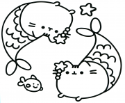 Coloriage Pusheen and Unicorn dessin