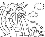 pusheen vs dragon dessin à colorier