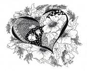 adulte coeur amour 5 dessin à colorier
