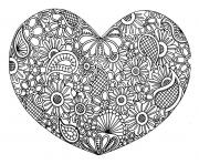 adulte coeur mandala fleurs zen stvalentin dessin à colorier