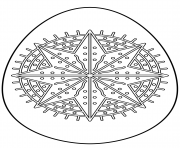 oeuf de paques avec octagram star dessin à colorier
