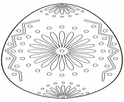 oeuf de paques avec floral ornament dessin à colorier