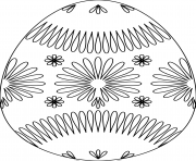 oeuf de paques avec flower pattern dessin à colorier