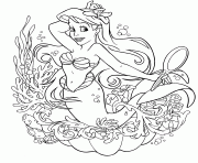 Coloriage ariel petite sirene est amoureuse dessin