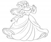 princesse la petite sirene dessin à colorier