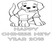 Happy nouvel an chinois 2018 Sheet dessin à colorier