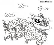 lion dance free nouvel an chinois dessin à colorier