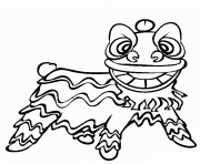 Coloriage chinois dragon masque dessin